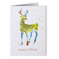 Plantable Seed Paper Holiday Greeting Card - - Celebrate The Season (Modern Deer)